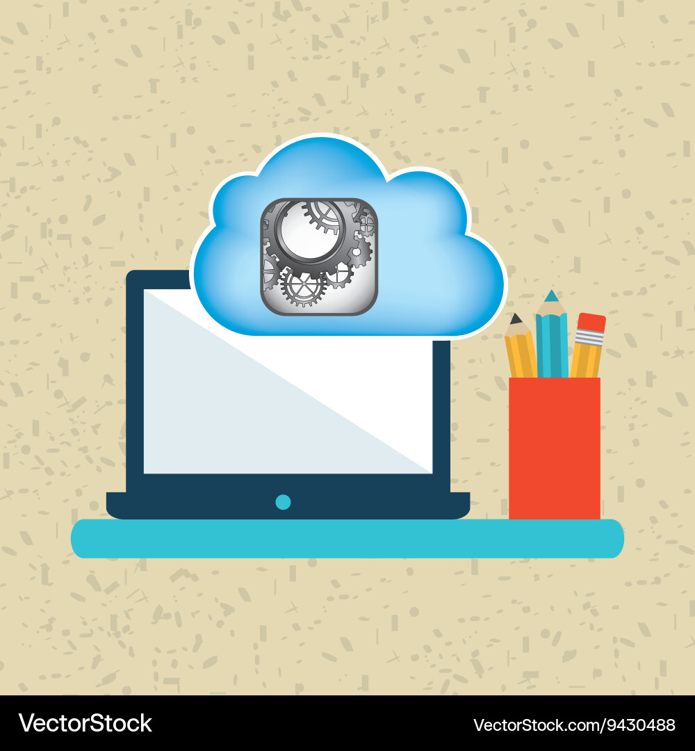 Cloud computing design vector image