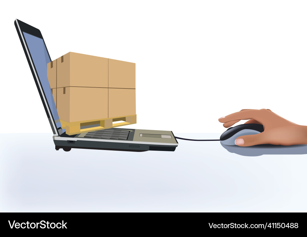 Computer connection purchase Computer connection purchase Vector Image