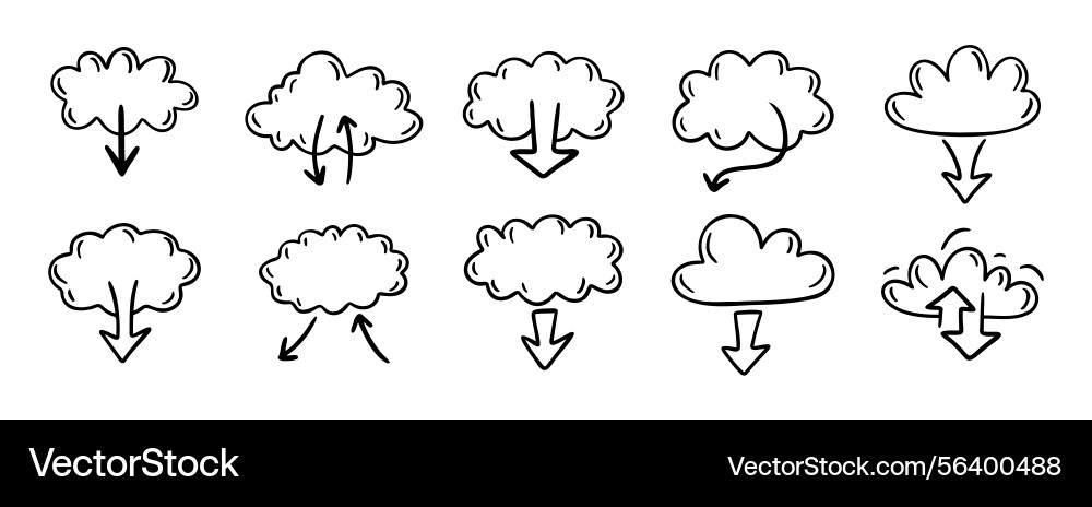 Data server cloud with arrow for internet database Vector Image