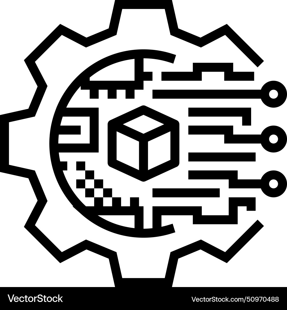 Digital transformation tech line icon Digital transformation tech line icon vector image