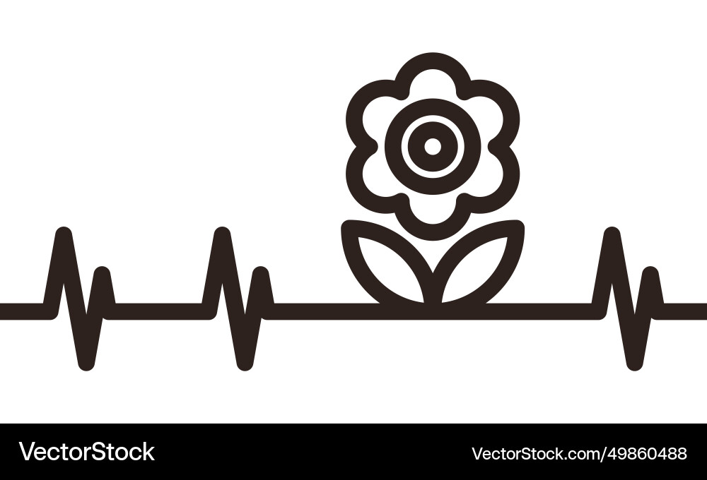 Flower heartbeat Flower heartbeat vector image