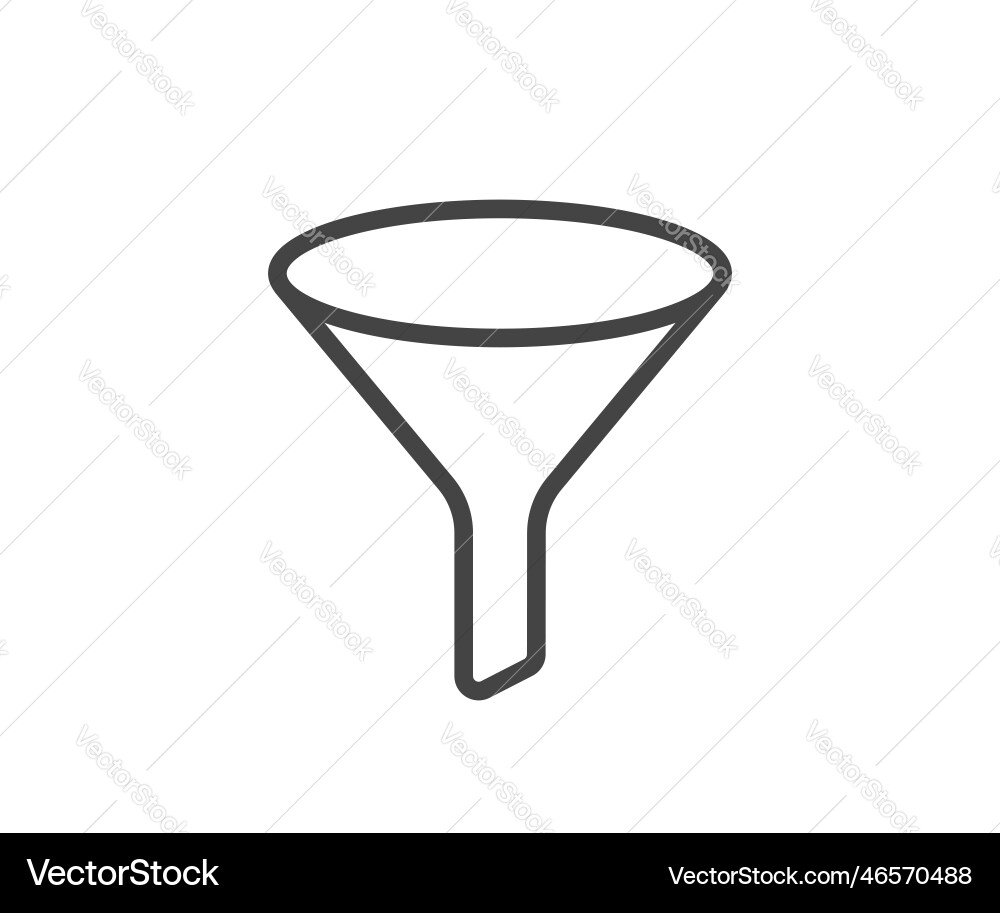 Funnel icon sort sign filter symbol black Funnel icon sort sign filter symbol black vector image