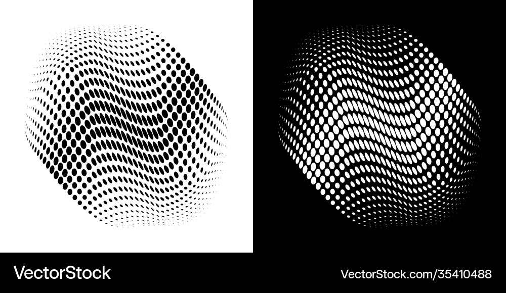 Halftone 3d circle dots curved gradient texture Halftone 3d circle dots curved gradient texture Vector Image