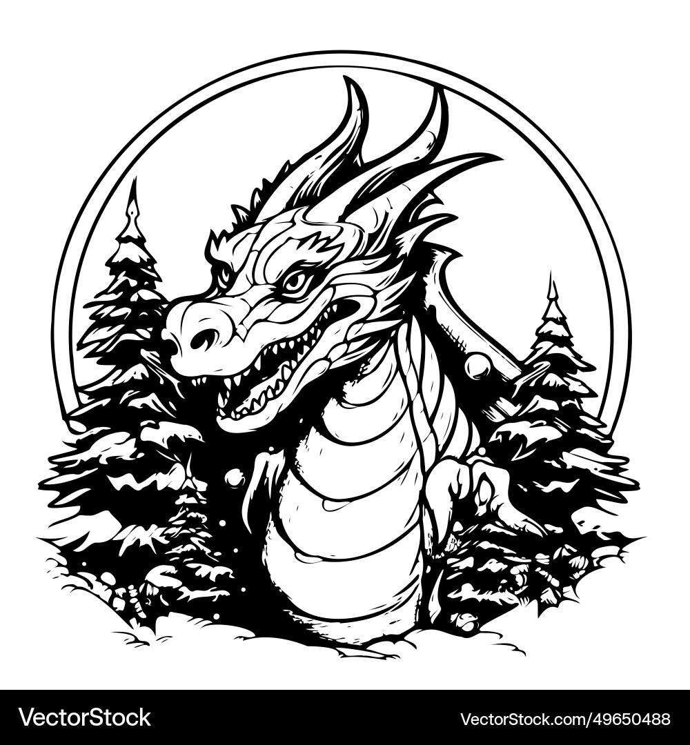 Hand drawn dragon isolated on white background Hand drawn dragon isolated on white background vector image
