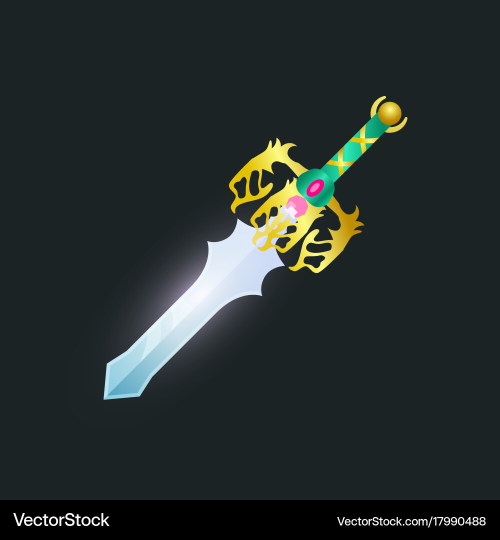 Magic sword isolated game element Vector Image