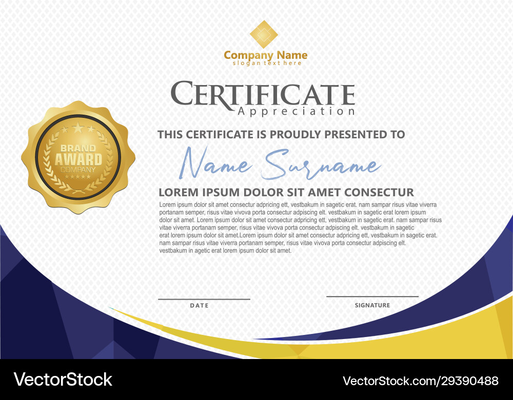 Modern certificate template with polygonal flow Modern certificate template with polygonal flow vector image