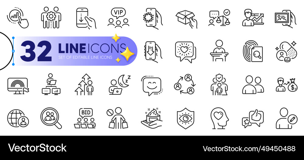 Outline set of friends chat graph chart and hold Outline set of friends chat graph chart and hold vector image