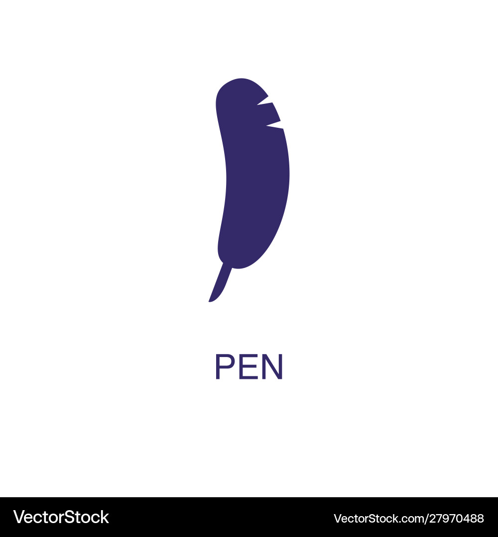 Pen element in flat simple style on white vector image
