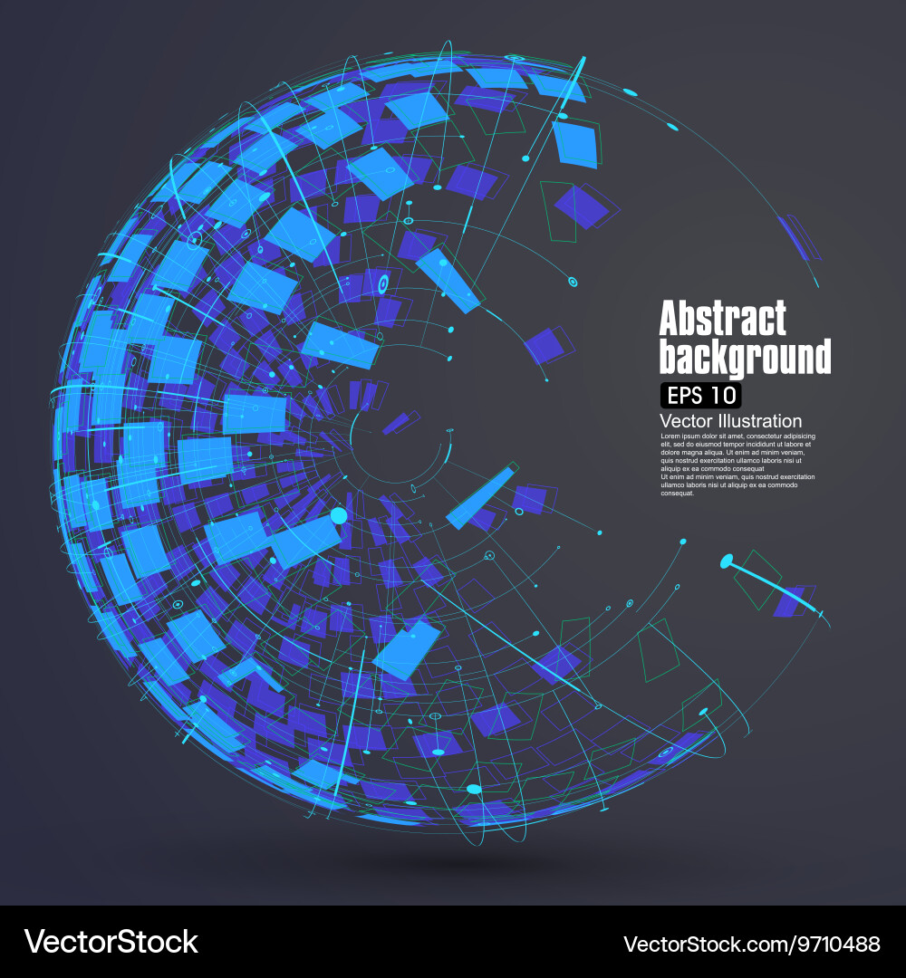 Point line surface formed wireframe sphere science Vector Image