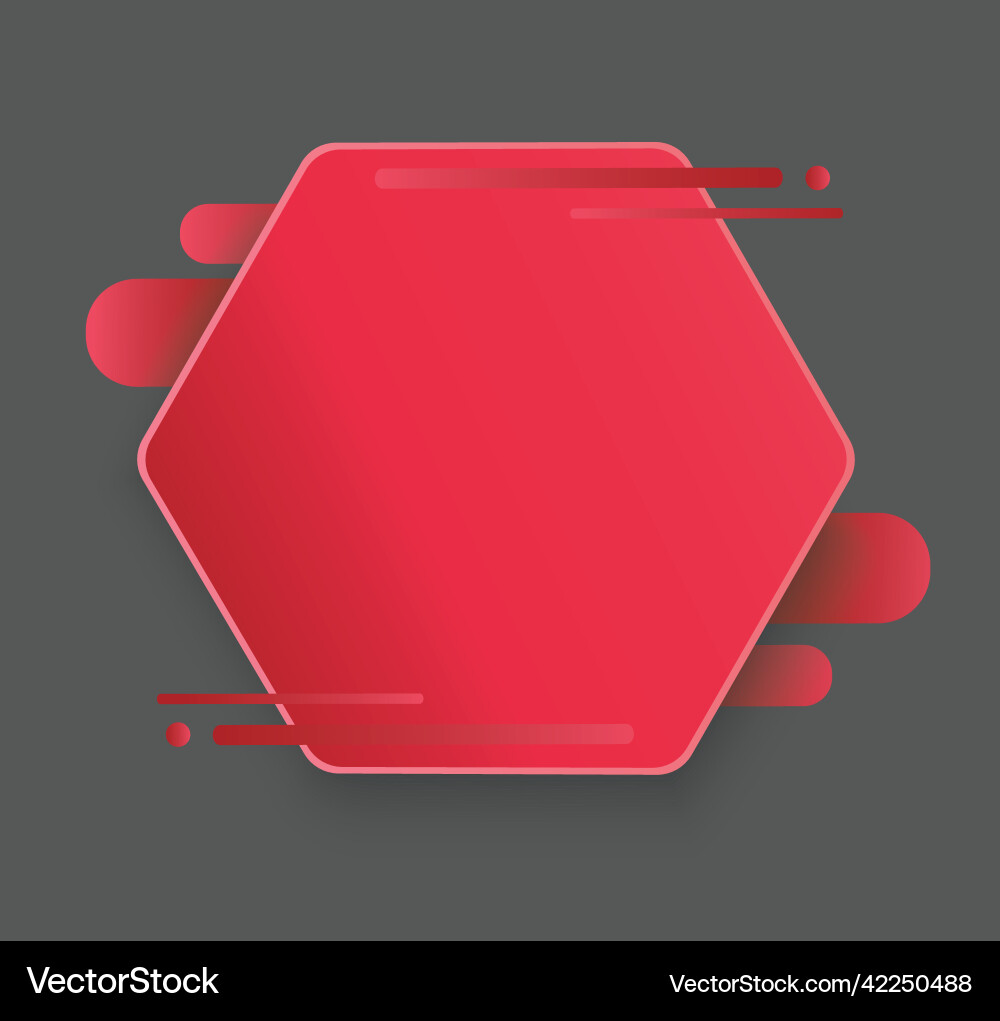 Red hexagon background template Red hexagon background template vector image
