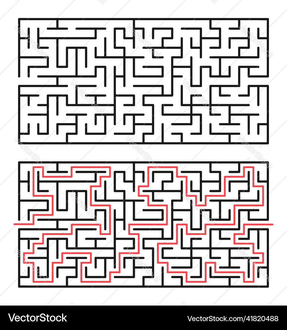 Rgb abstract maze labyrinth with entry and exit vector image