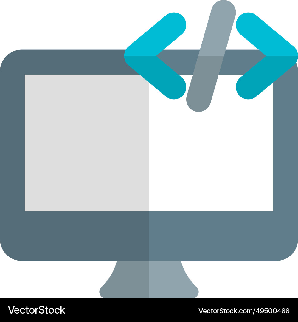 Scripting and programming executed on desktop Vector Image