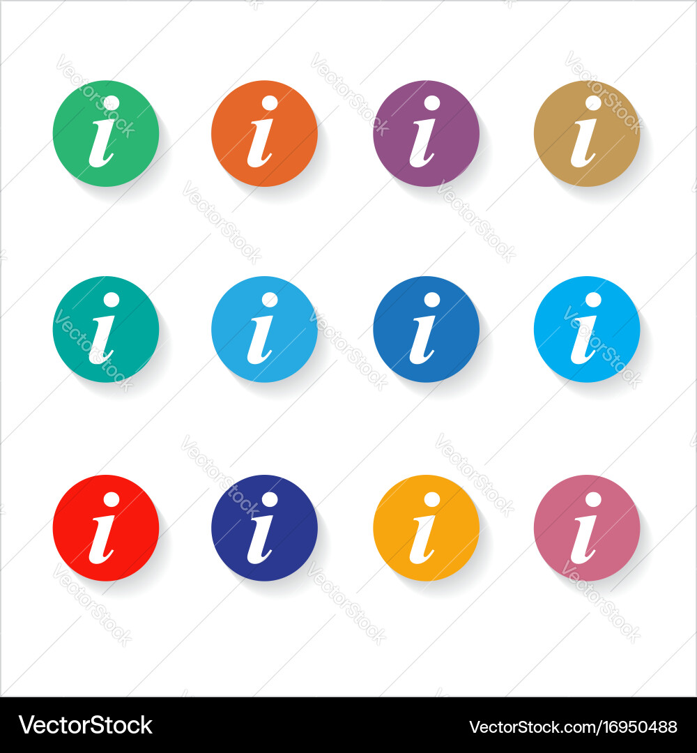 Set of different information buttons for design vector image