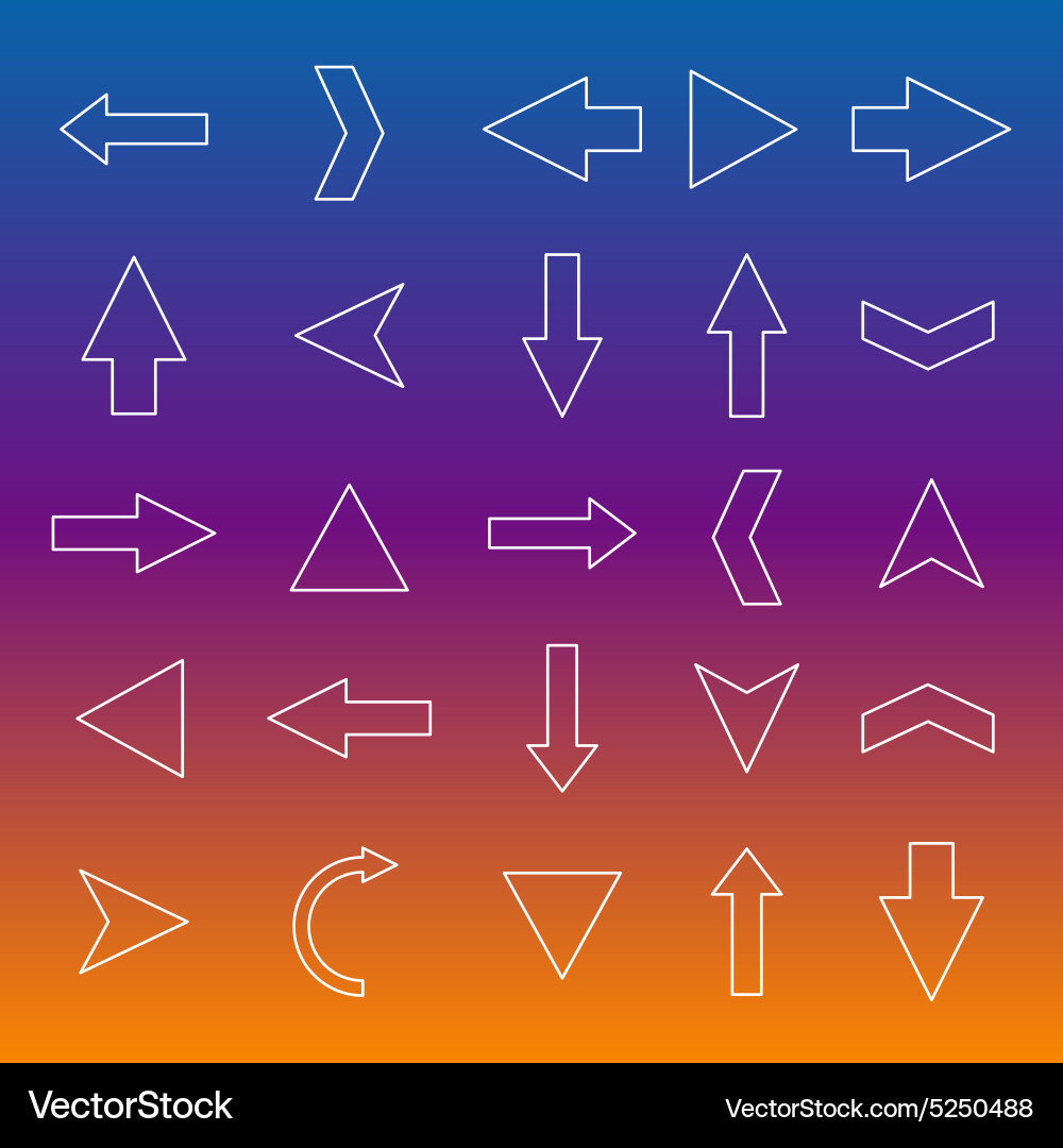 Set of linear arrow vector image