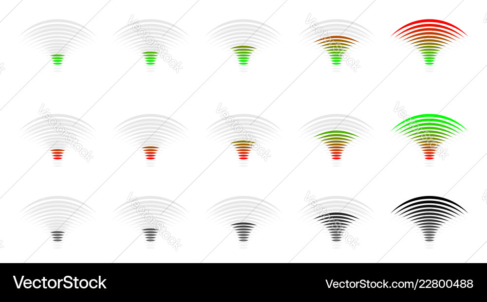 Signal strength progress level indicator Signal strength progress level indicator vector image