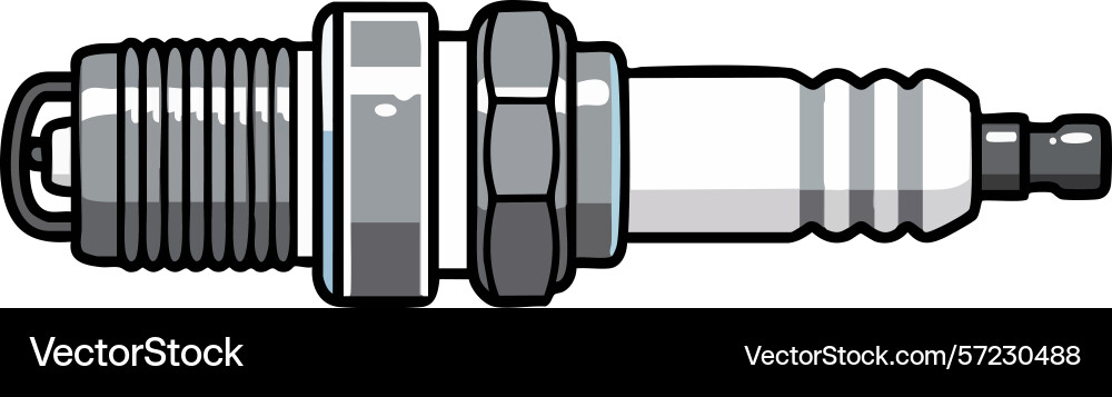 Spark plug automotive engine part technical Vector Image