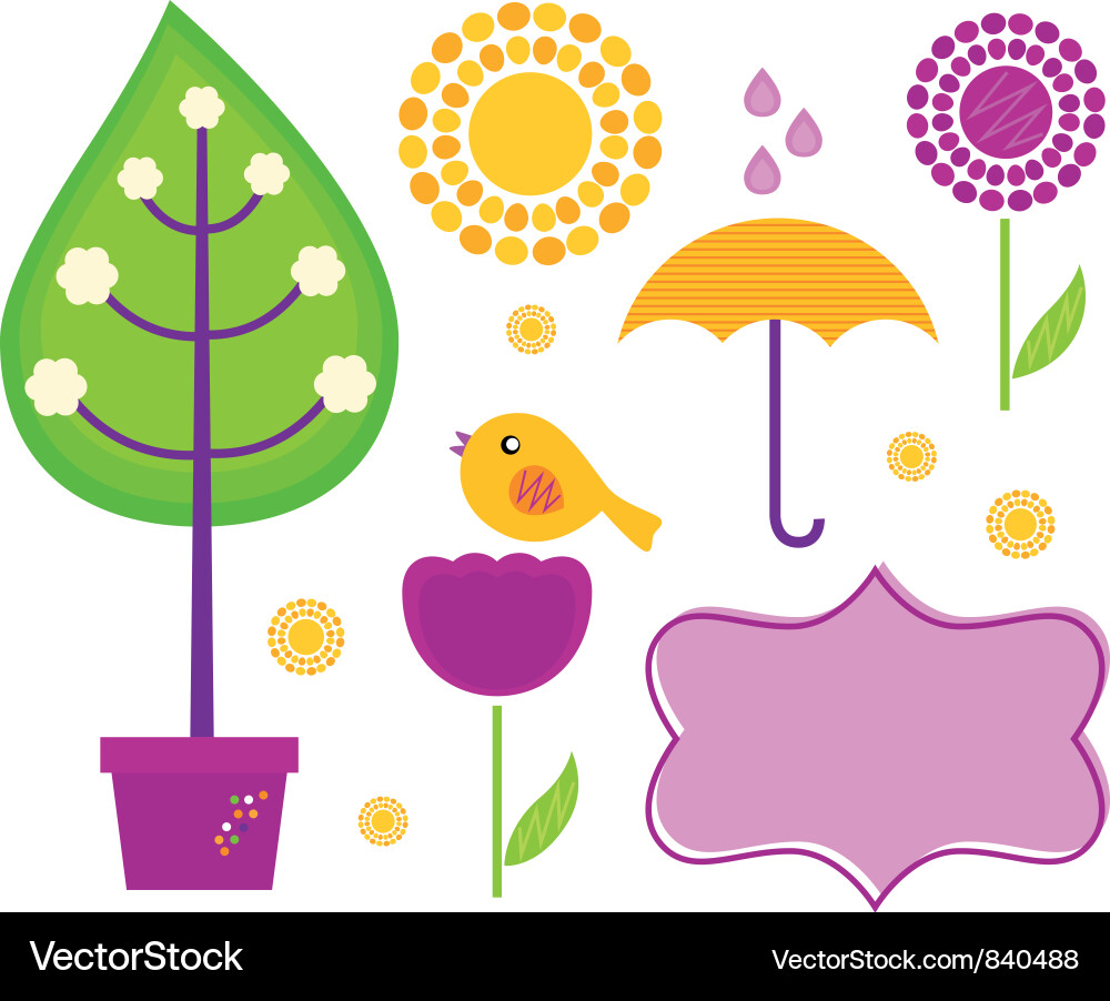 Spring design elements Vector Image