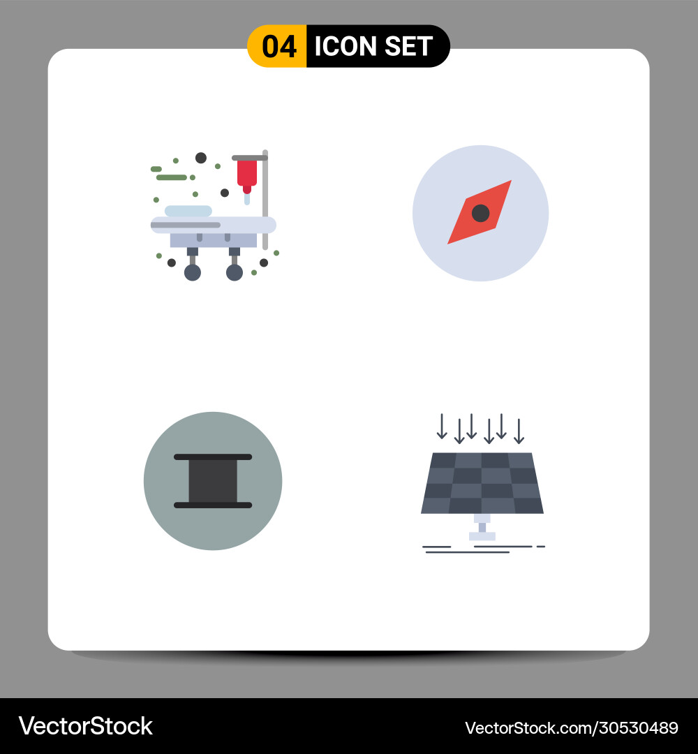 4 universal flat icons set for web and mobile vector image