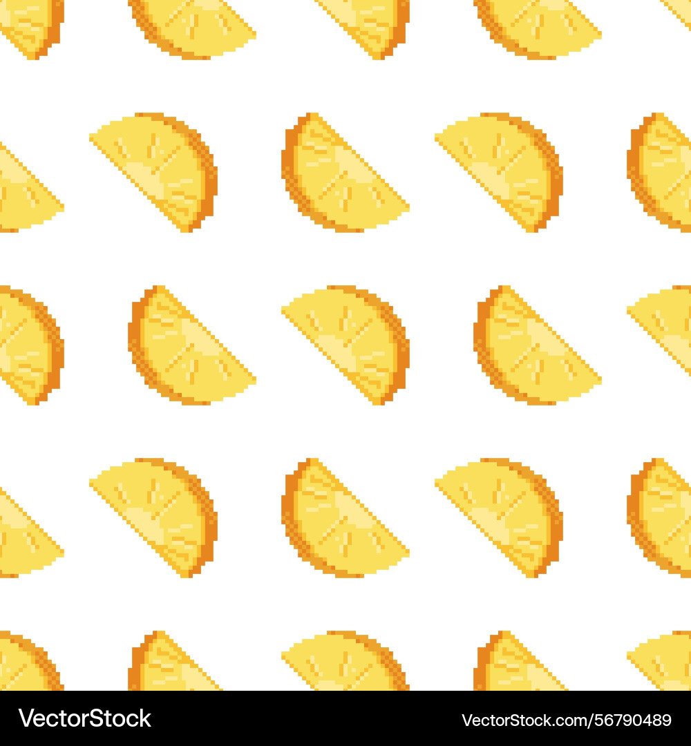 A seamless pineapple slice pattern in retro pixel A seamless pineapple slice pattern in retro pixel Vector Image