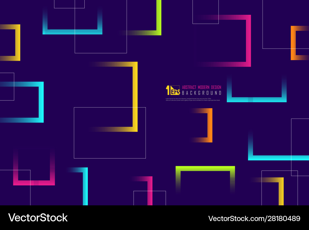 Abstract colorful line square design tech Abstract colorful line square design tech vector image