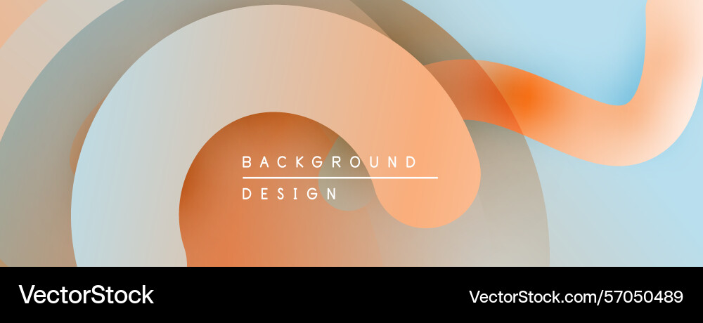 Abstract layers create flowing shapes warm orange Vector Image