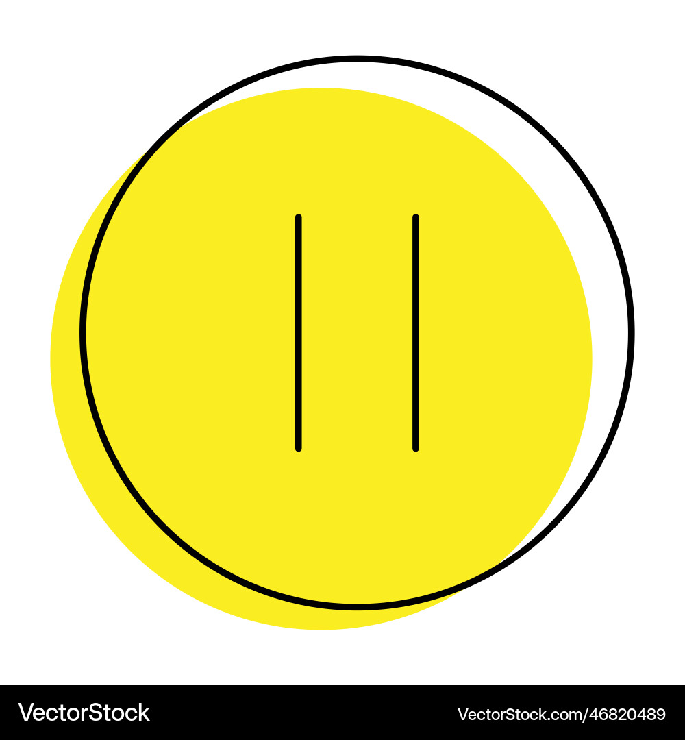 Button pause icon vector image