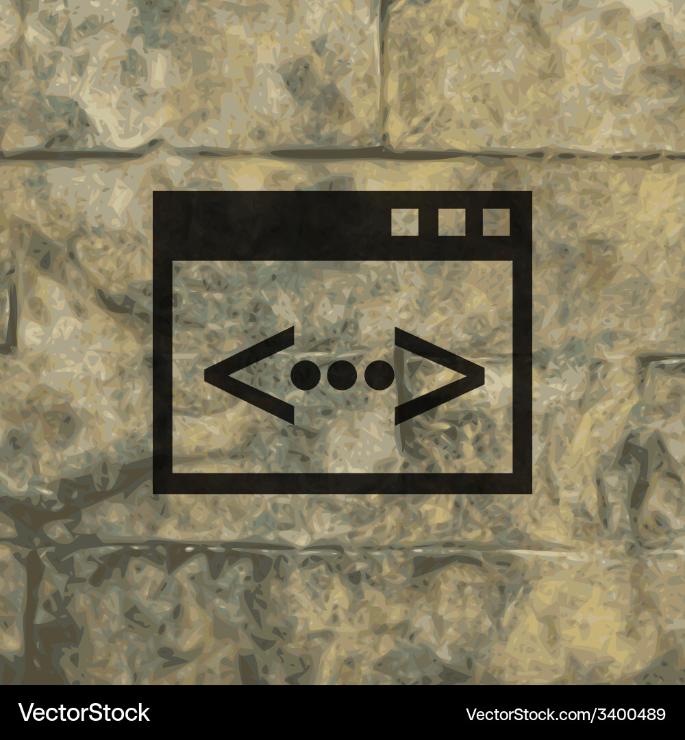 Code icon symbol flat modern web design with long vector image