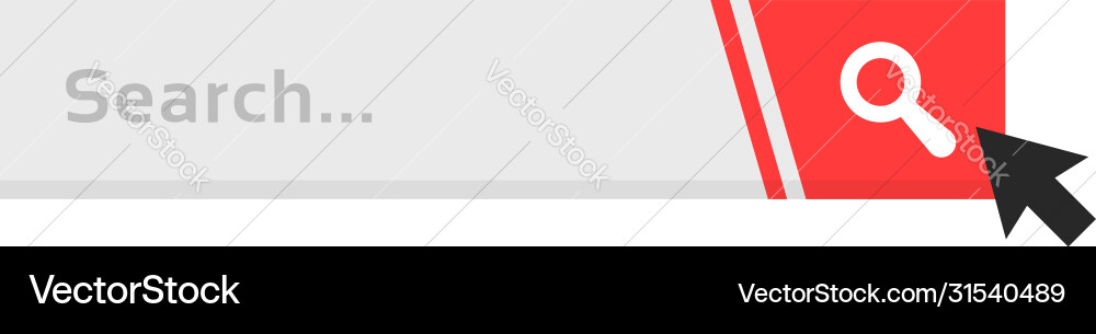 Cursor click on simple search bar Cursor click on simple search bar vector image