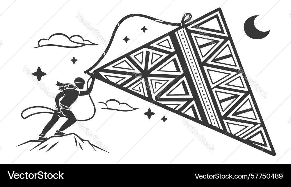 Dynamic abstract structure with figure and wind vector image