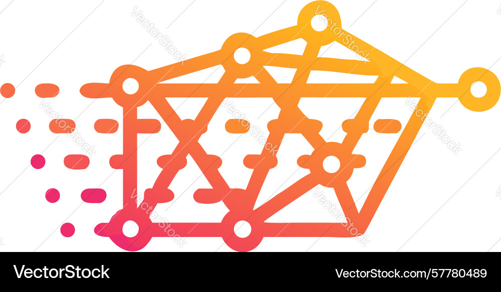E-commerce network and data structure icon vector image