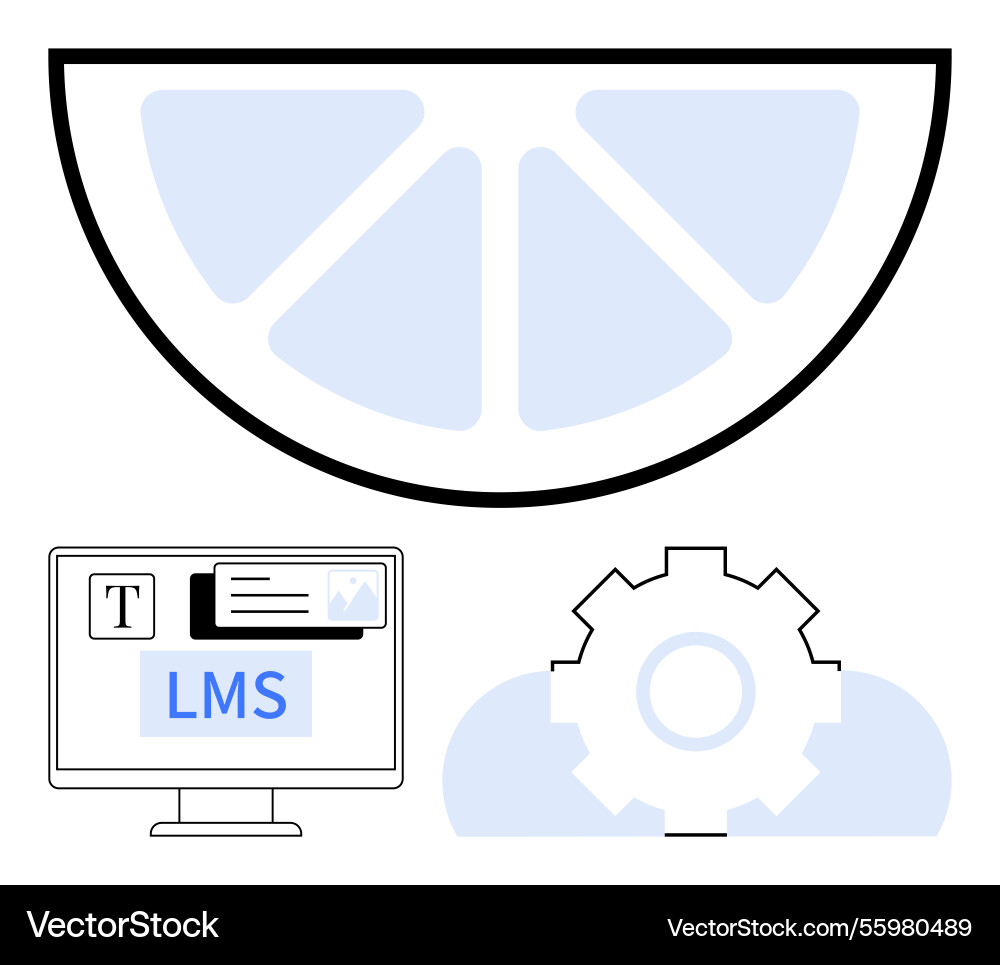 E-learning system setup with tools content Vector Image