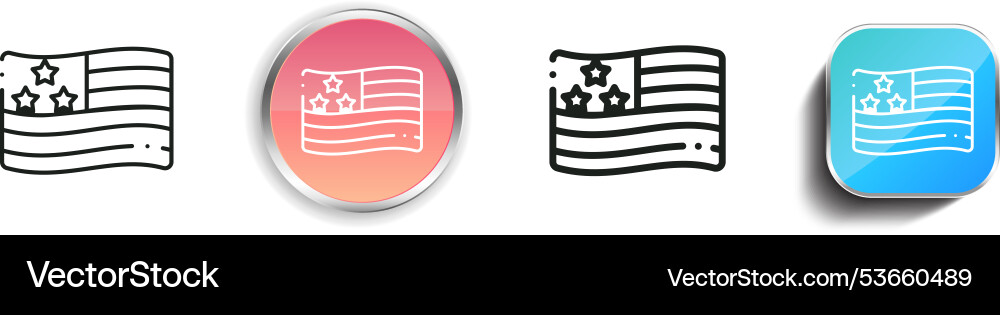 Eeuu icon thin linear regular and button style Eeuu icon thin linear regular and button style vector image