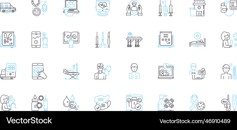 Environmental safety linear icons set Environmental safety linear icons set vector image