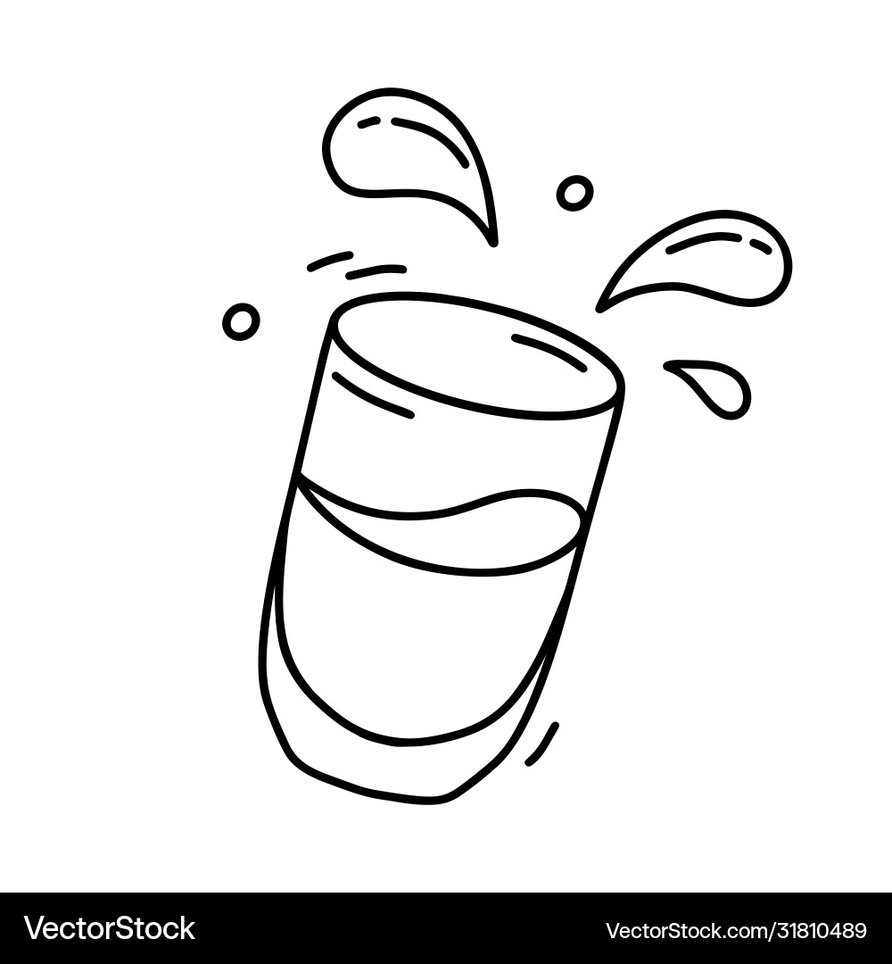 Falling clear cup with drink and drops black – Royalty-Free Vector |  VectorStock, image size:1000x1080