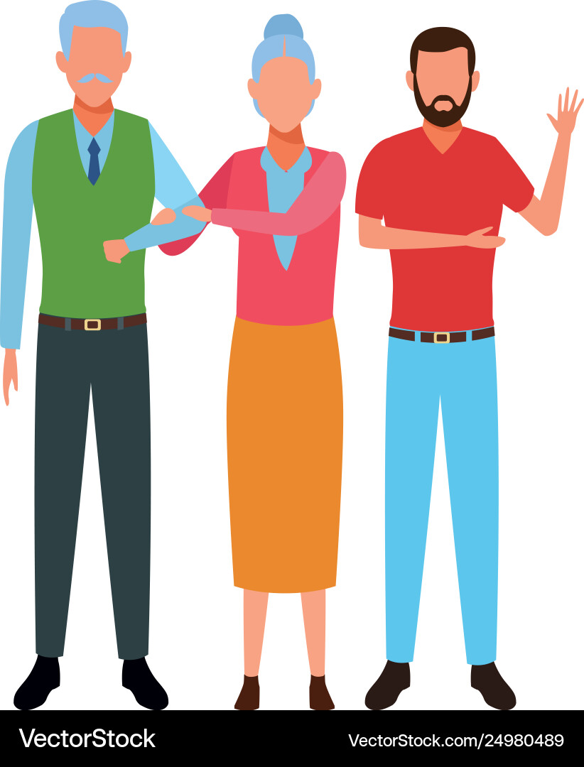 Familie avatar Cartoon Charakter Familie avatar Cartoon Charakter vektorbild