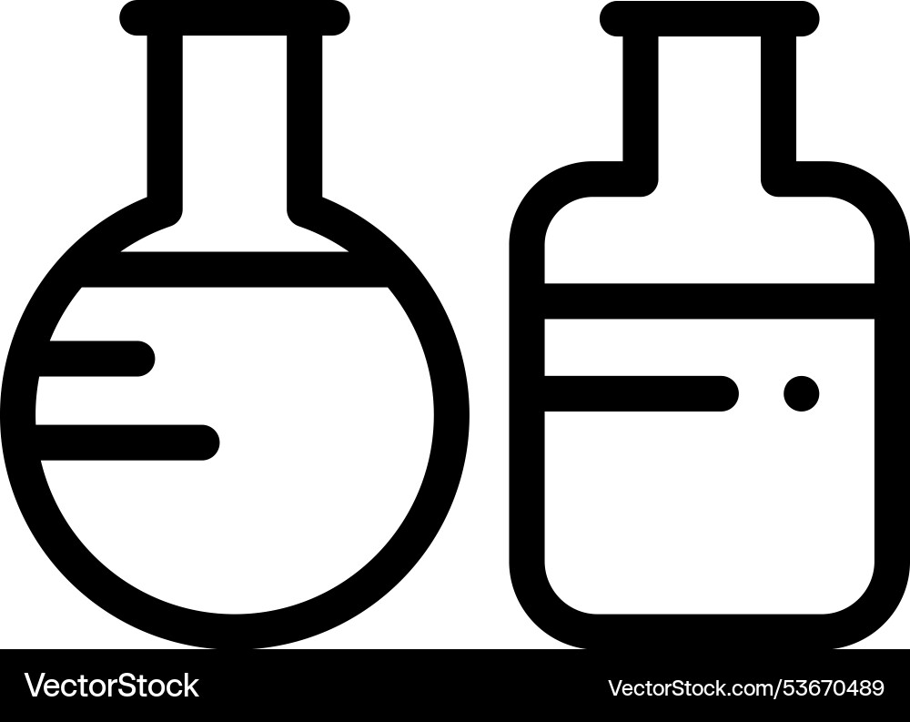 Flasks icon thin linear style design isolated Vector Image