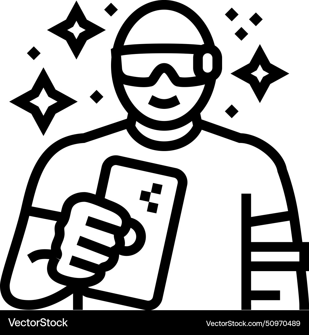 Gadget geek tech enthusiast line icon Gadget geek tech enthusiast line icon vector image