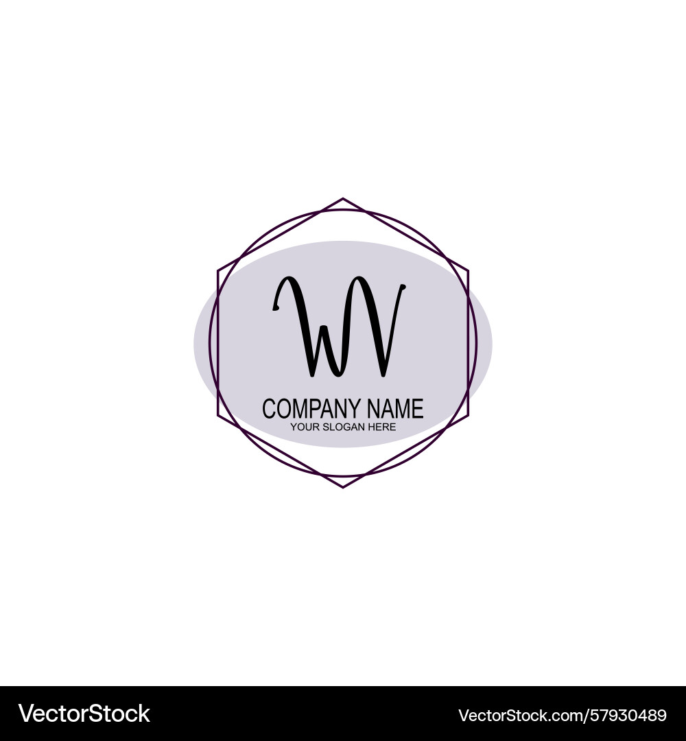 Handwriting logo concepts with initial wv Vector Image