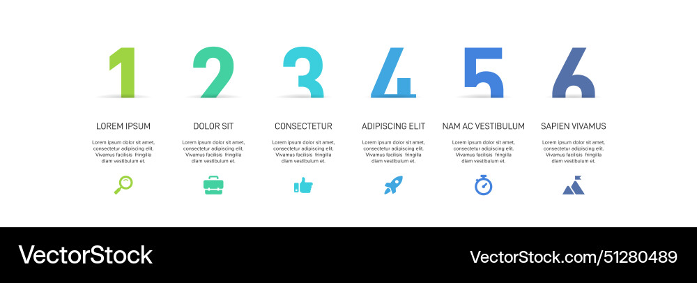 Horizontal progress bar featuring 6 arrow-shaped Horizontal progress bar featuring 6 arrow-shaped vector image