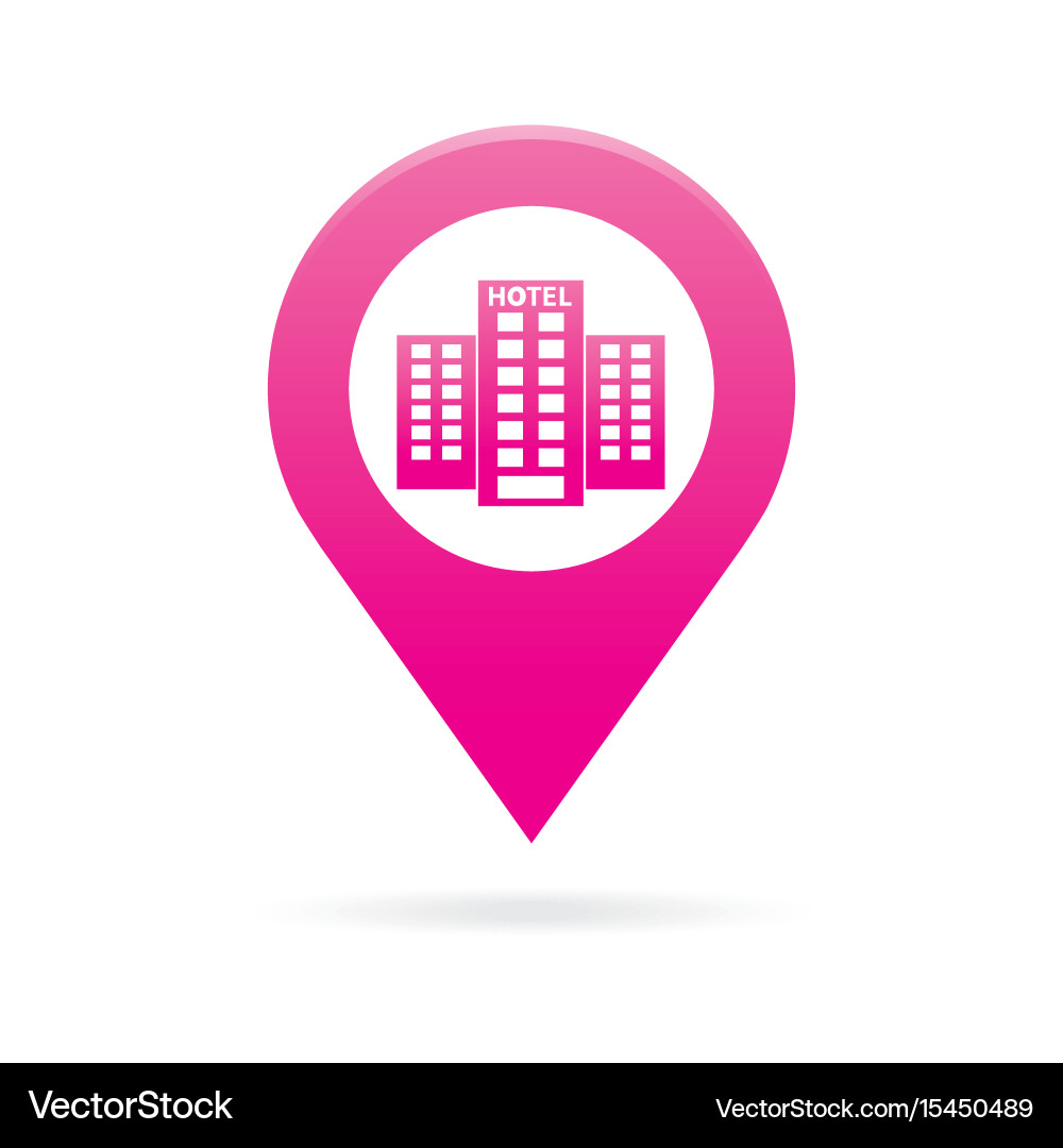 Hotel map pointer icon marker gps location flag vector image