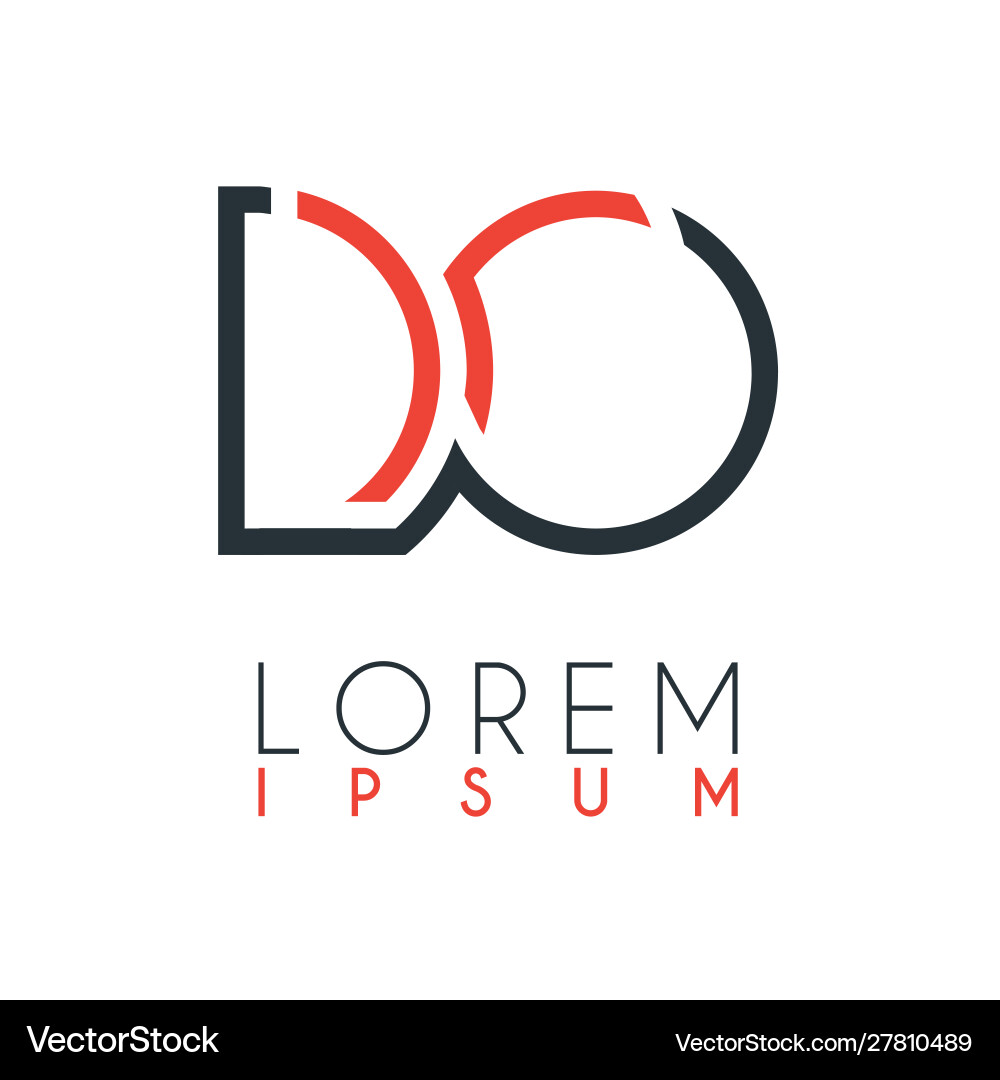 Logo between letter d and o or do Logo between letter d and o or do vector image