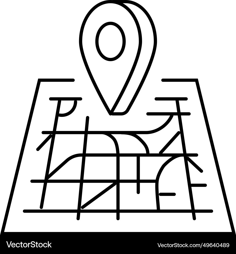 Map pointer gps line icon Map pointer gps line icon vector image
