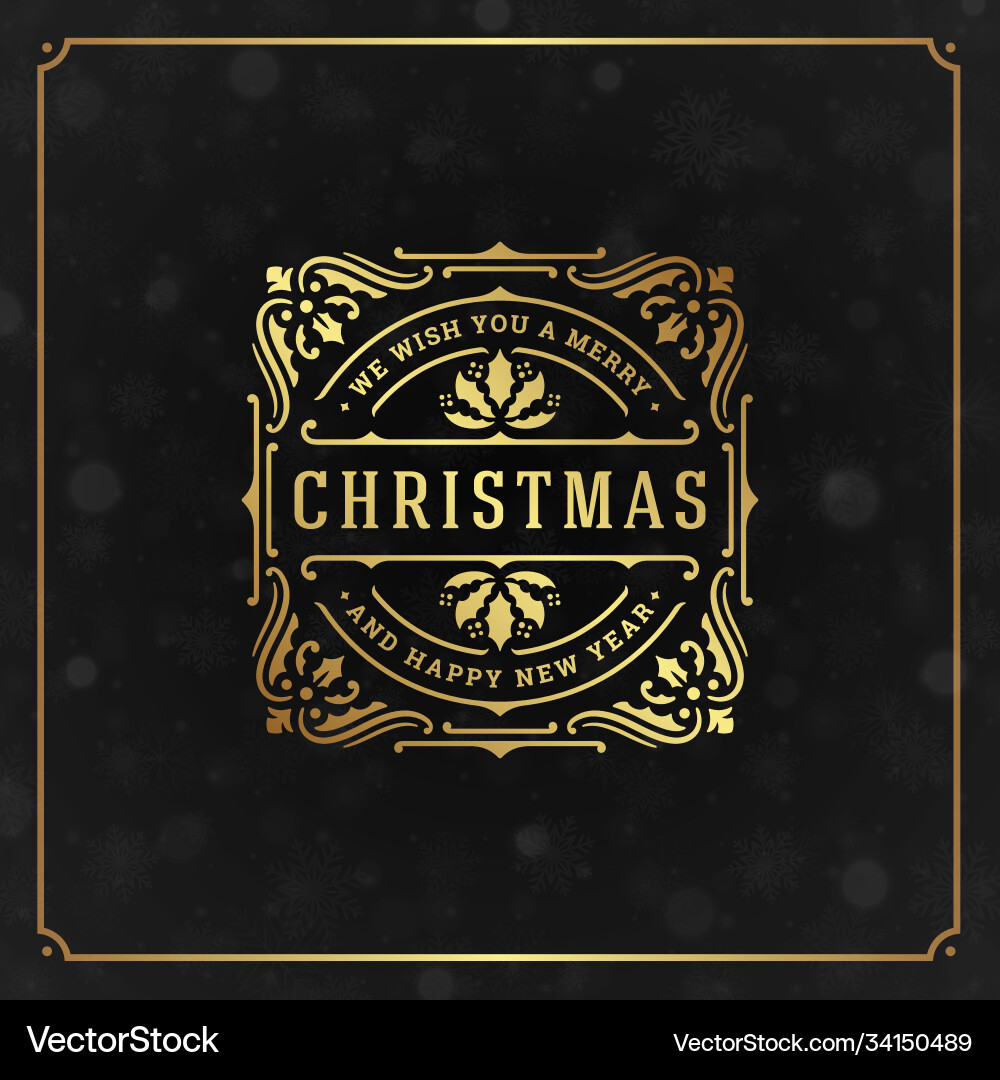 Merry christmas holidays wish greeting card vector image