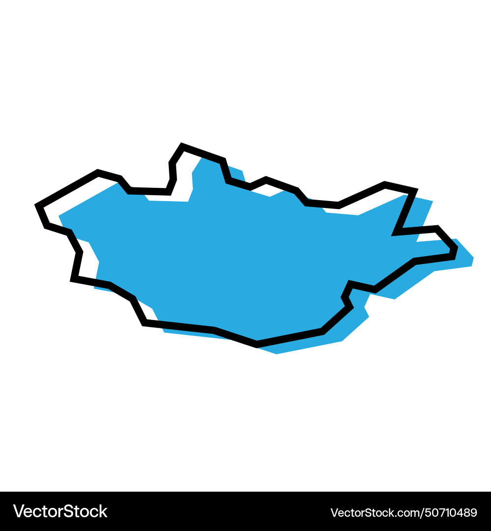 Mongolia simplified map Vector Image