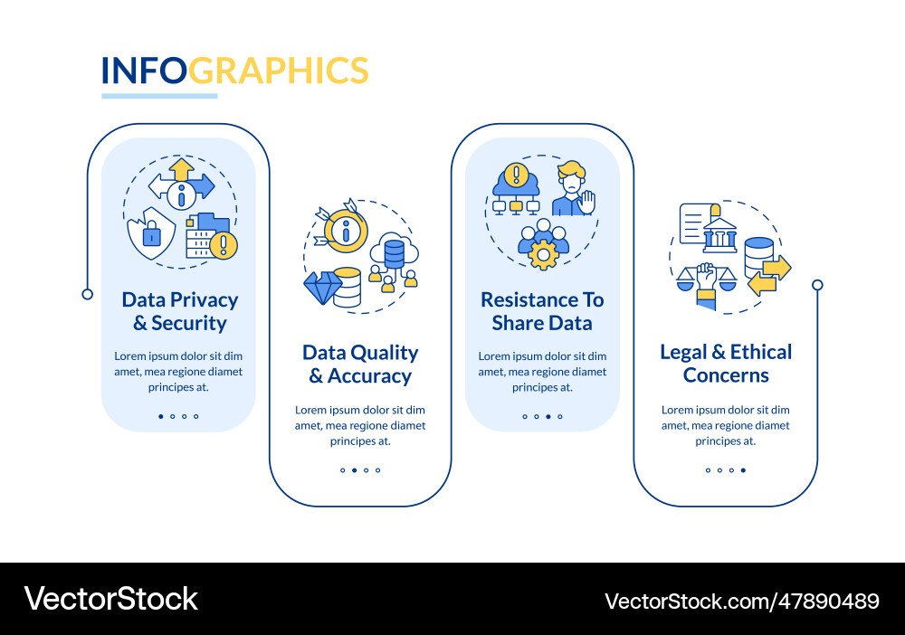 Multicolor data democratization layout with line Vector Image