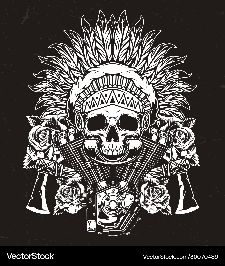 Native American Wild West Rose Vector Image