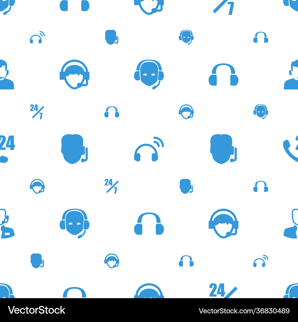 Operator icons pattern seamless white background vector image
