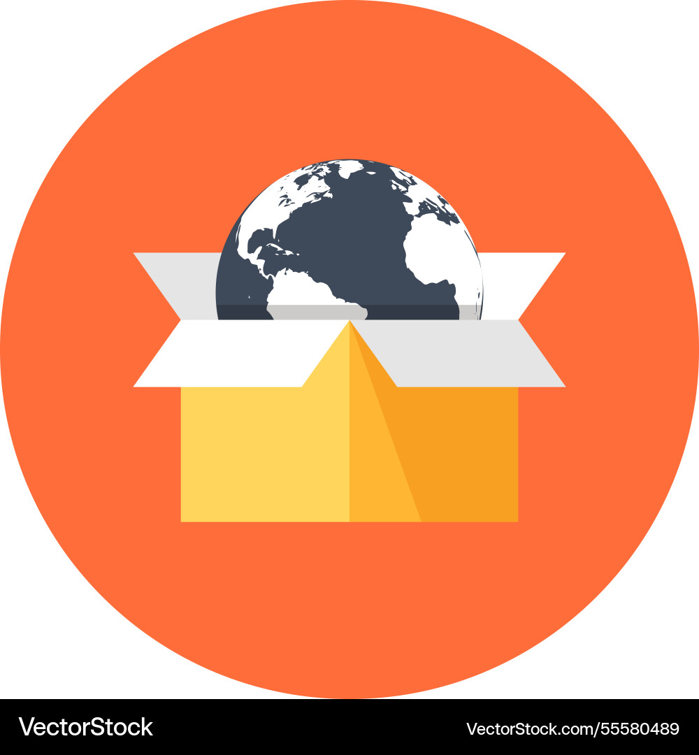 Packaging flat web icon Royalty Free Vector Image