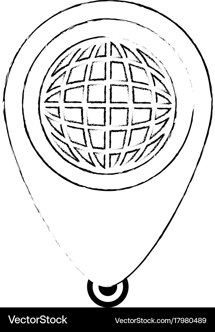 Planet with pointer location vector image