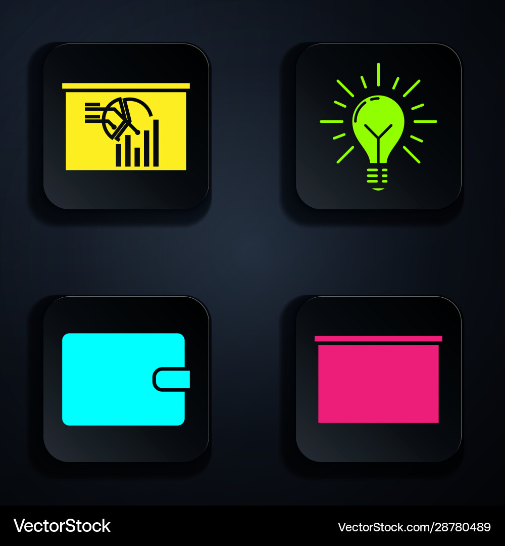 Set chalkboard board with graph chart wallet Set chalkboard board with graph chart wallet vector image